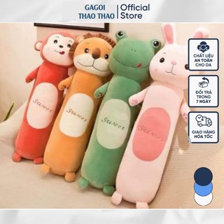 Gối Ôm Hình Thú - Gối Ôm Cho Bé, Gối Ôm Hình Thú Đáng Yêu 2 size 70cm, 90cm Thỏ, Khỉ, Sư Tử, Ếch - Gagoithaothao