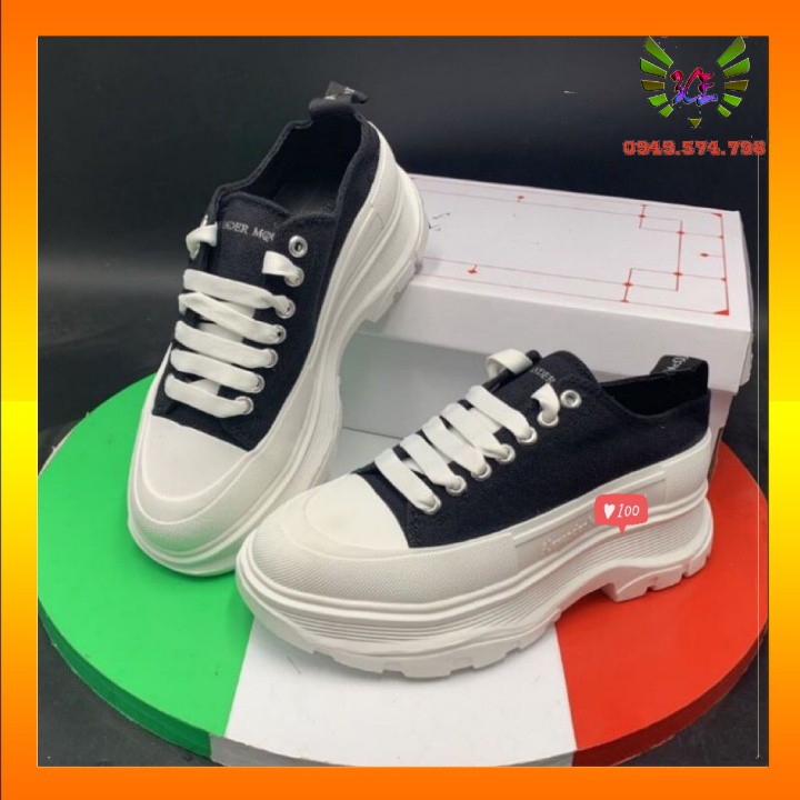Giày Sneaker độn đế cao 7cm giày đen đế trắng mới nhất (Hỗ Trợ Đổi Trả) cổ thấp