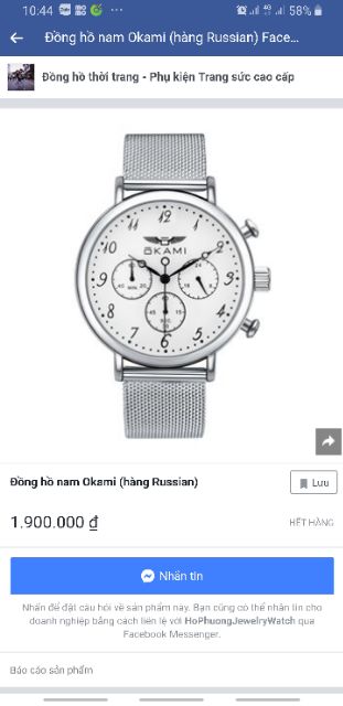 Đồng hồ nam Okami 4 máy