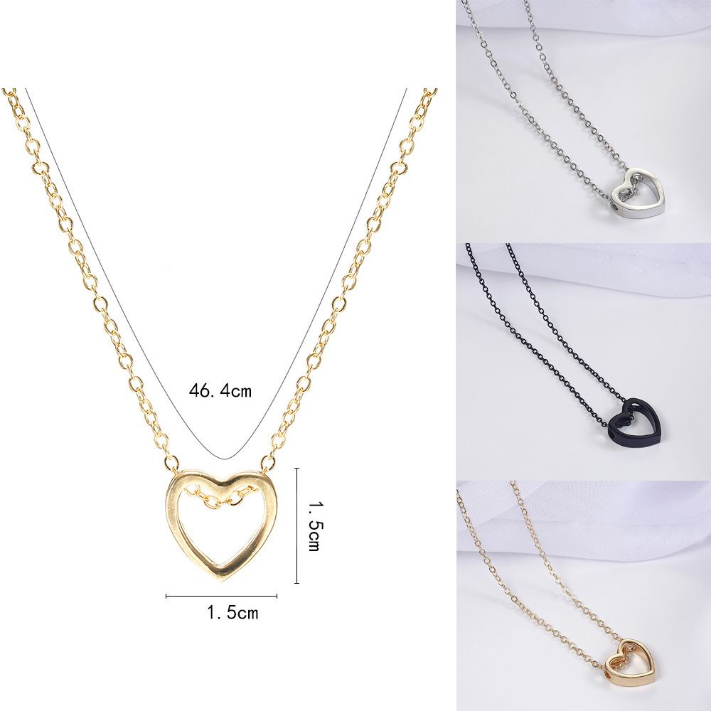 vòng cổ Thép Không Gỉ Mặt Trái Tim Nhiều Màu Thời Trang Cho Nữ Mihan1