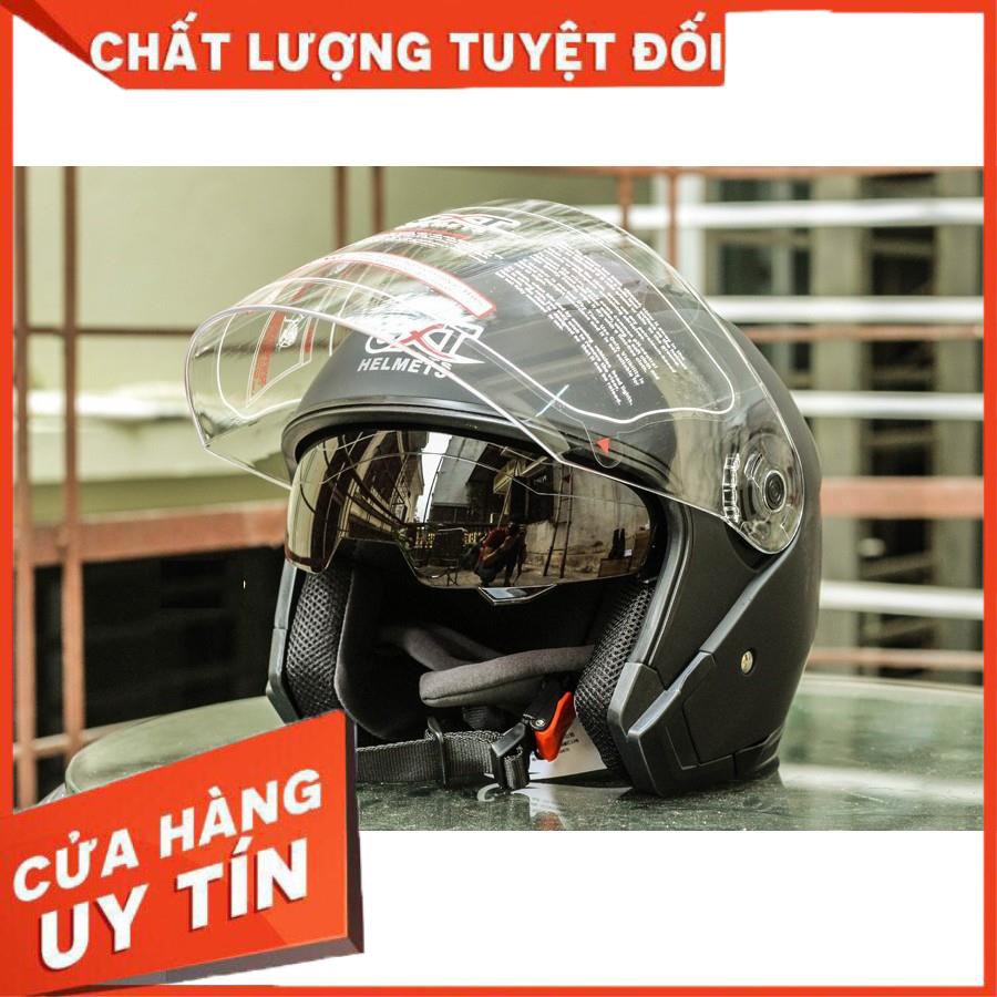 Mũ Bảo Hiểm 3/4 GXT Chính Hãng 2 Kính Đi Ngày Đi Đêm Chống Chói, Tia UV Tốt |Mũ Nhựa ABS Độ Bền Cao RiBô