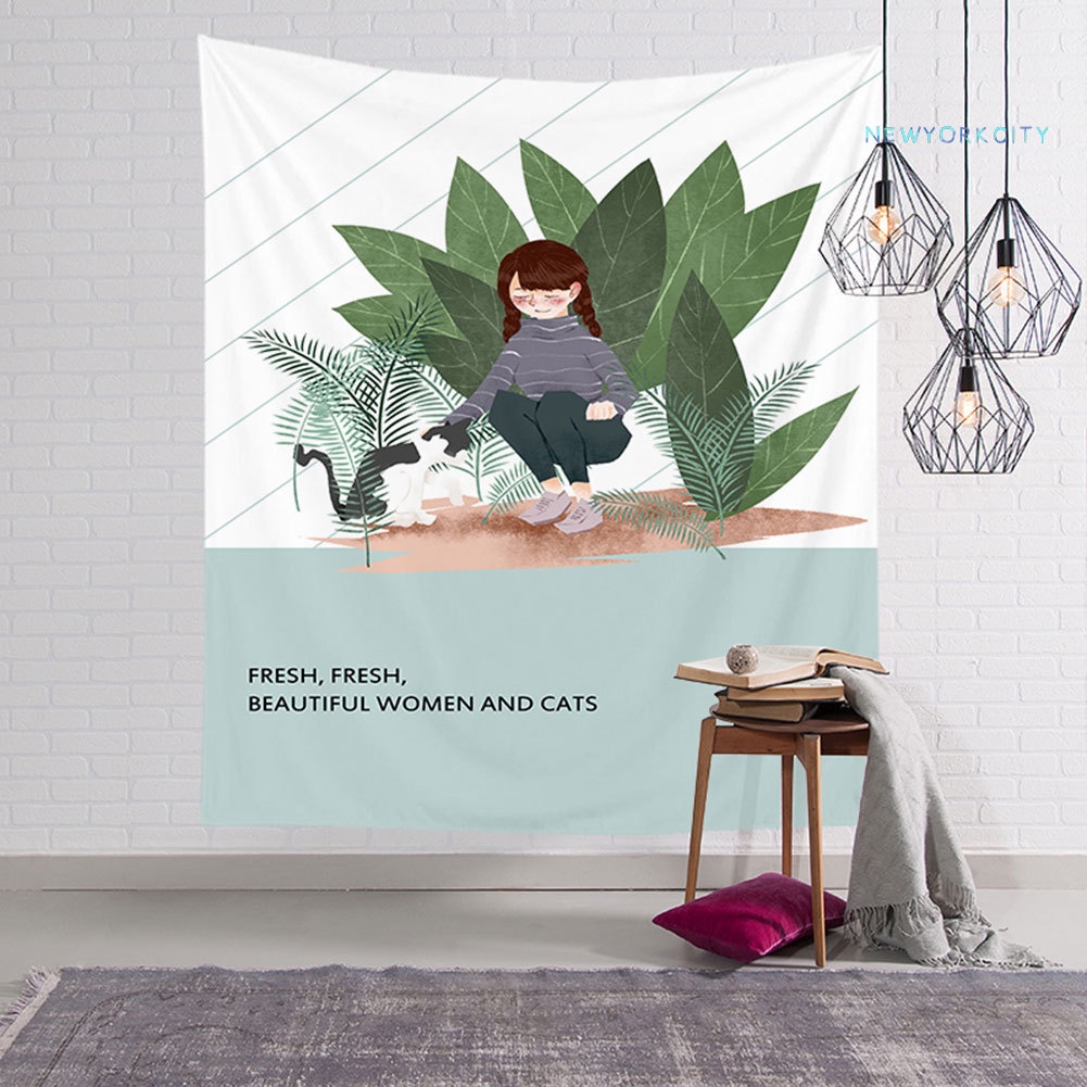 Thảm Treo Tường Trang Trí Hình Mèo NY-95x73 / 130x150cm