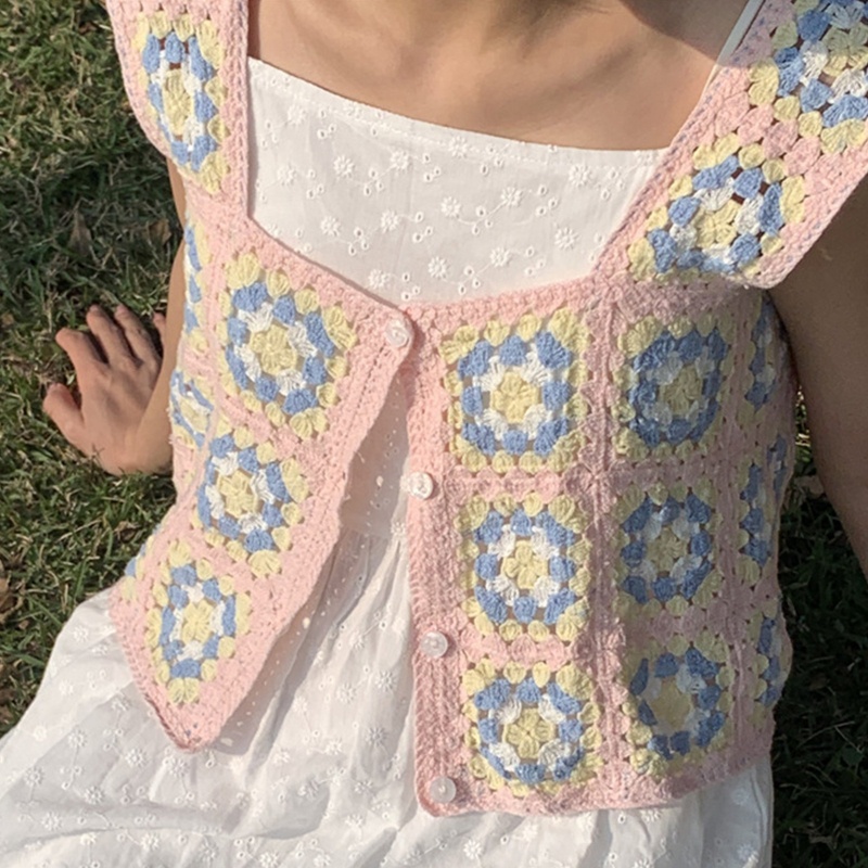 Brroa Áo Croptop Dệt Kim Không Tay Cổ Vuông Họa Tiết Kẻ Sọc Nhiều Màu Sắc Thời Trang Mùa Hè Cho Nữ