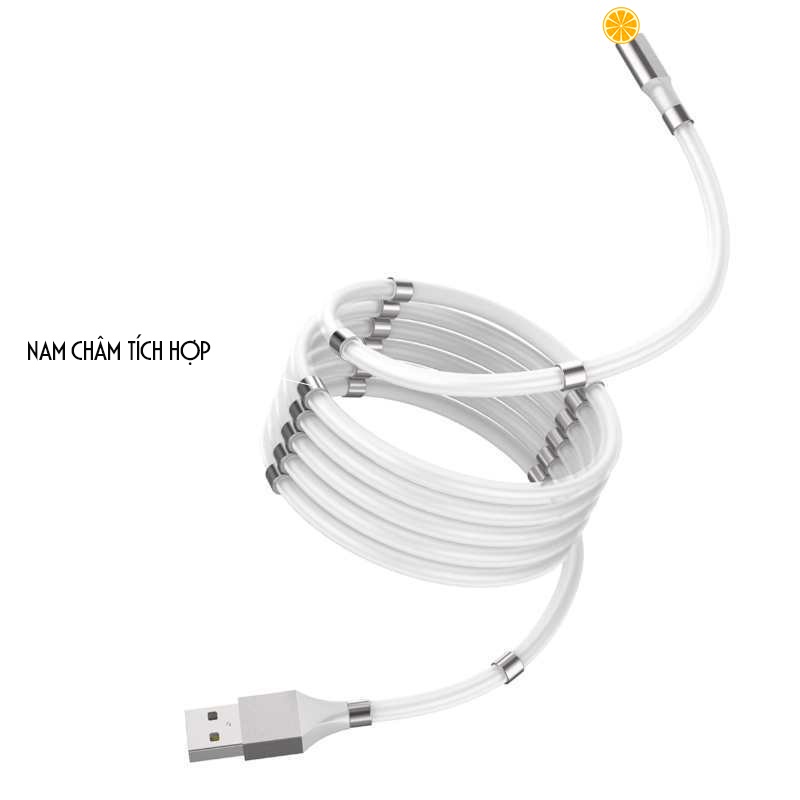 Dây Cuốn Cáp Sạc Nam Châm Chống Rối, Nam Châm Siêu Tiện Lợi Cho Các Dòng Máy IP, Android