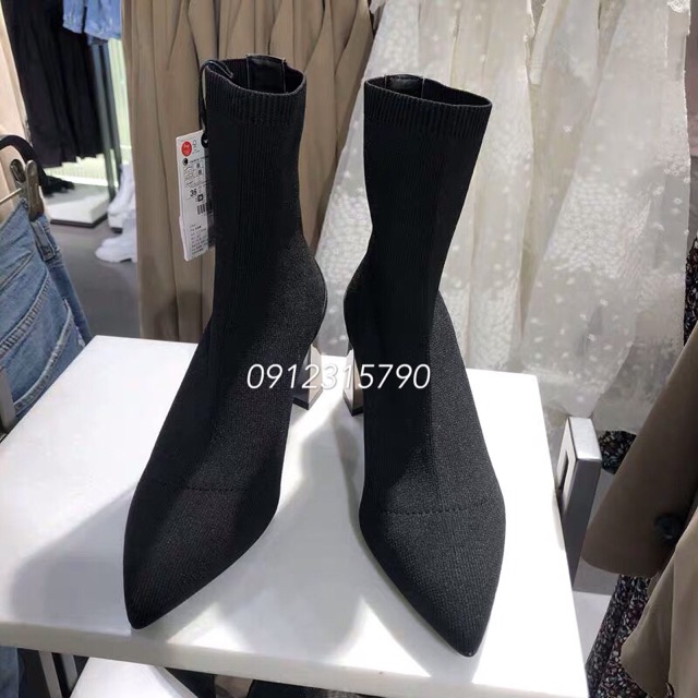 Boot len phối da gót kim loại ZR mẫu mới 2019 . Ảnh thật