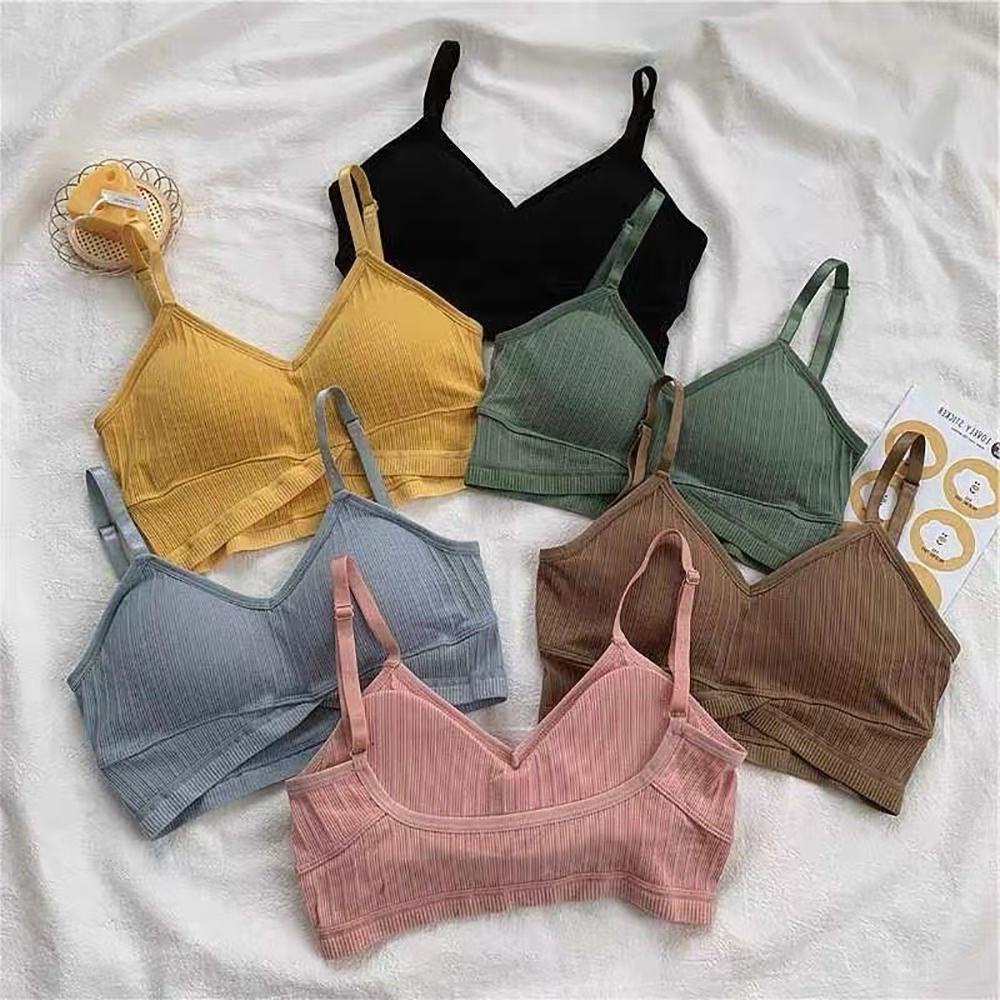 OCEANMAP Áo Tank Top Có Mút Đệm Ngực Màu Sắc Tinh Khiết Thời Trang Đường Phố Quyến Rũ