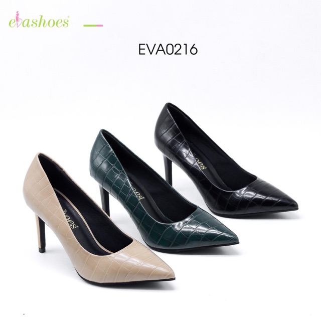 [Mã BMBAU50 giảm 7% đơn 150K] Giày Cao Gót Đế Nhọn Mũi Nhọn Vân Da Cá Sấu 7cm Evashoes – Eva0216