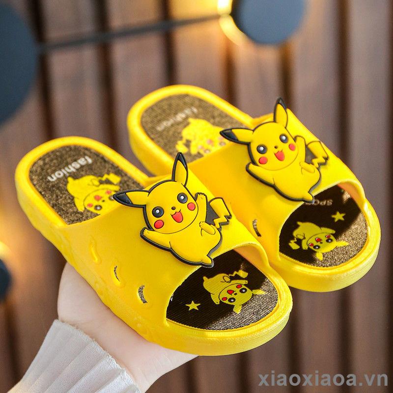 Dép Đi Trong Nhà Chống Trượt Hình Pikachu Dễ Thương Cho Bé