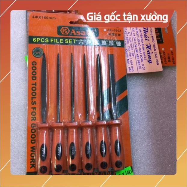 . Bộ dũa ASAKI AK 3902 phi 4x160 mm thép không gỉ ..