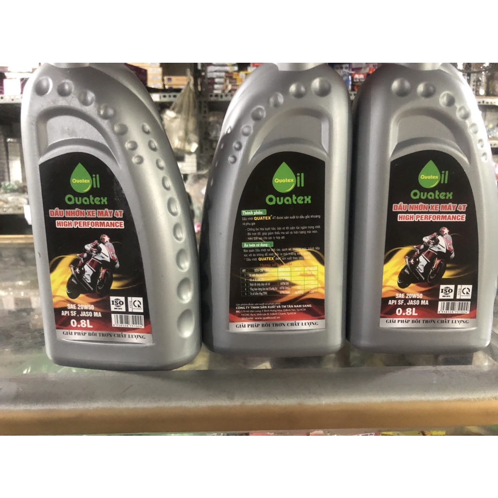 Nhớt giá rẻ QUATEX 4T 20W-50 0.8L cho xe côn tay, xe số