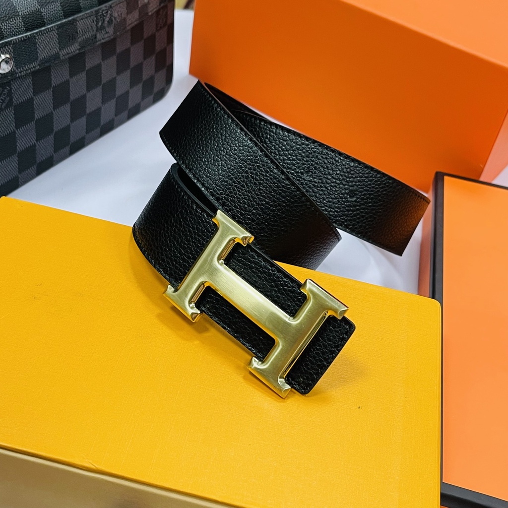 [ SHOP UY TÍN]  THẮT LƯNG CHỮ H CHẤT DA BÒ 1 MIẾNG
