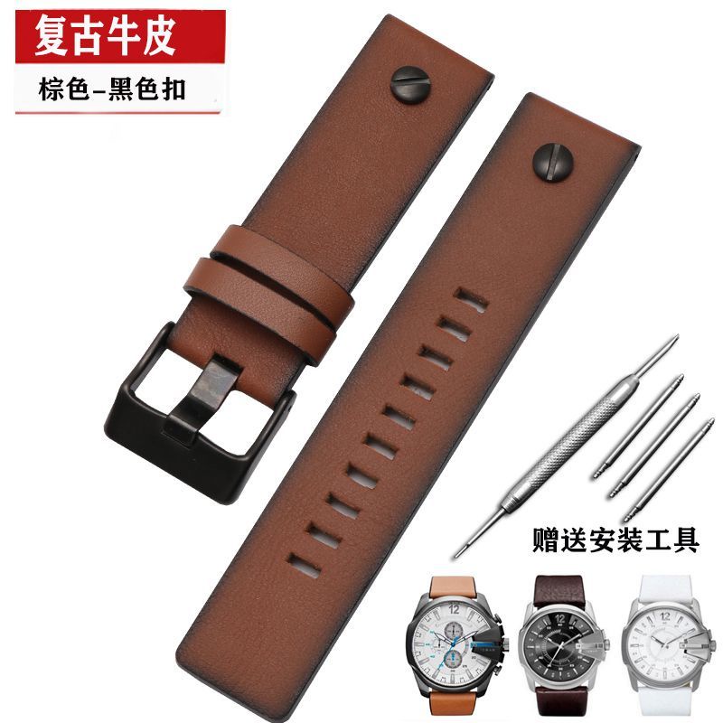 Dây Đeo Đồng Hồ Ba Mắt Bằng Da Diesel DZ4323DZ1657DZ1405