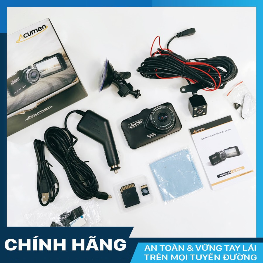 Camera hành trình Acumen D11 có camera lùi + thẻ nhớ 16GB Class 10