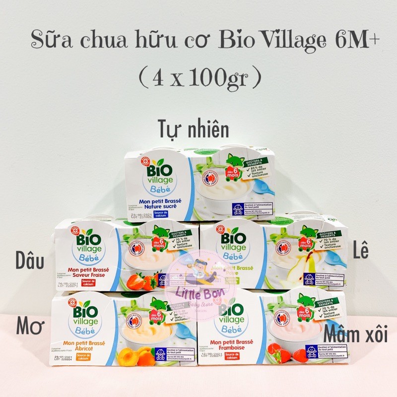 [Lẻ 1 hũ 100gr] Sữa chua / Váng sữa hữu cơ Bio Village BeBe 6M+ AIR 100gr_Date 12/2022 - 02/2023