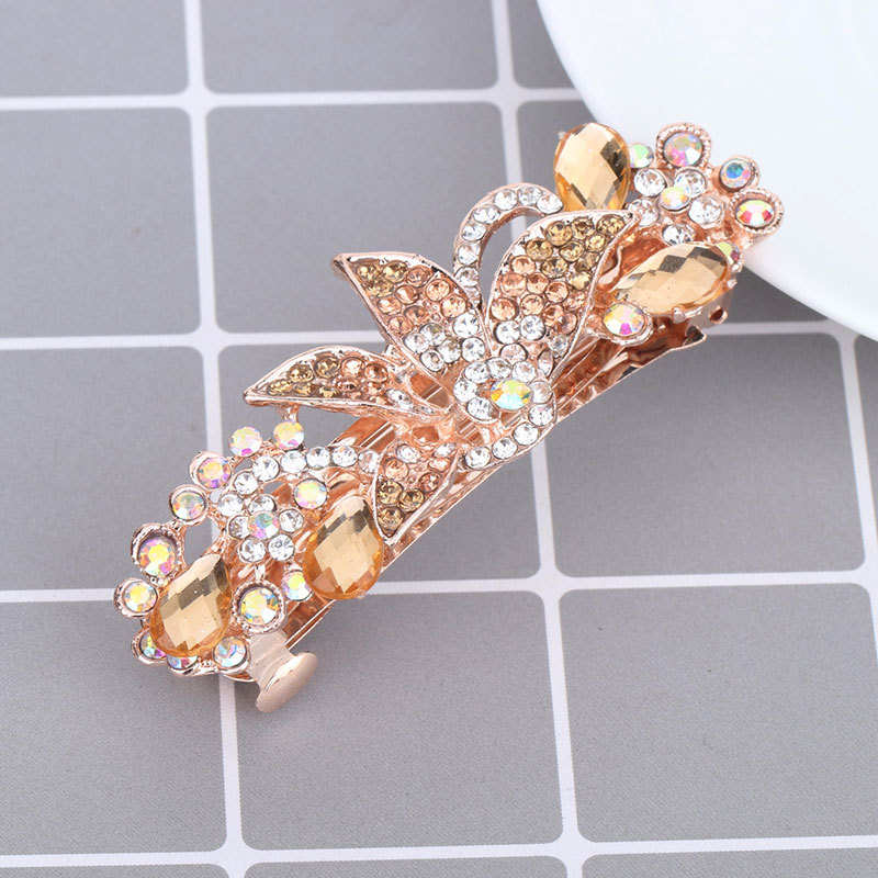 Kẹp Tóc Hình Hoa Đính Đá Đơn Giản Cho Nữ