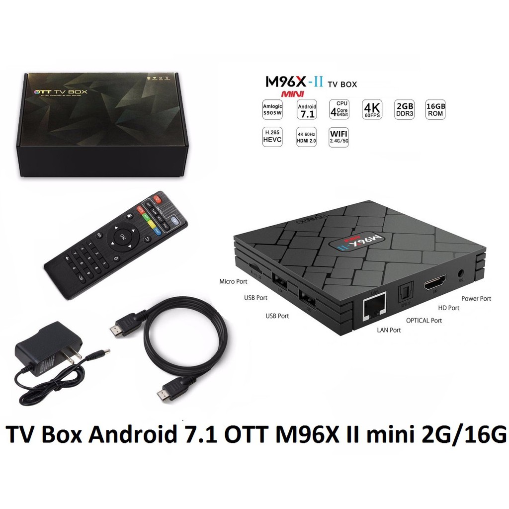 Hộp Android TV Box OTT M96X II Mini ram 2G bộ nhớ 16G