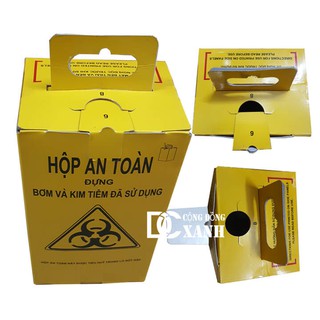 combo 100 Hộp an toàn đựng bơm kim tiêm, vật sắc nhọn 5 lít 024