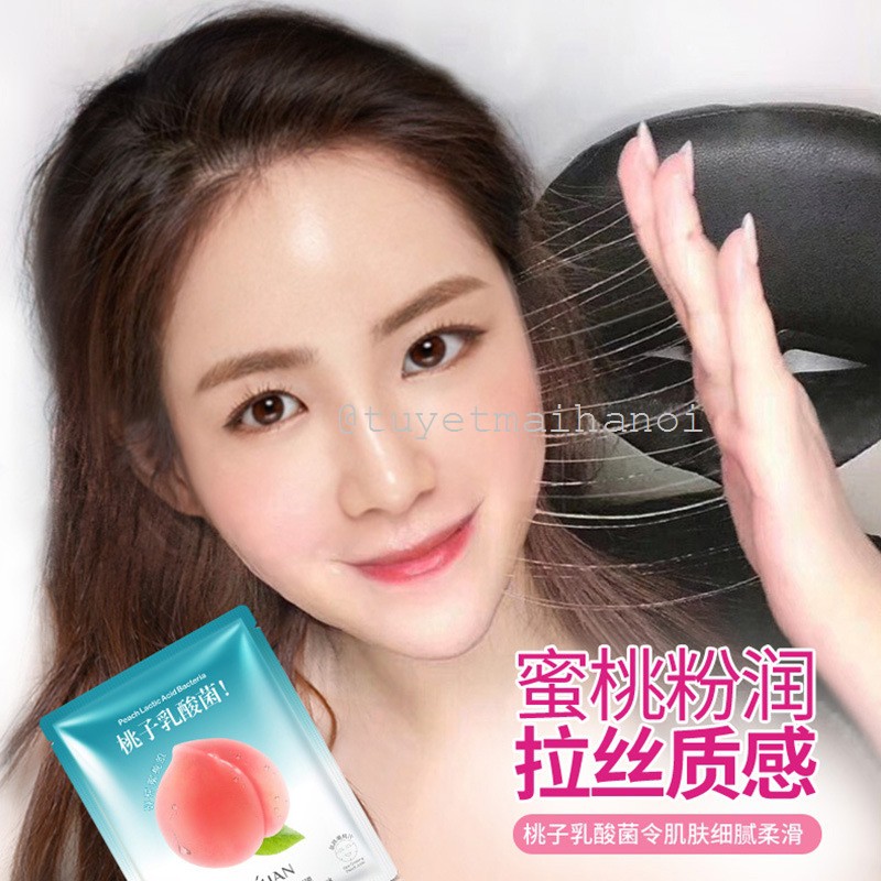 Combo 10 mặt nạ quả Đào DSIUAN dưỡng ẩm, chống lão hóa da - Peach Lactic Acid Bacteria Mask