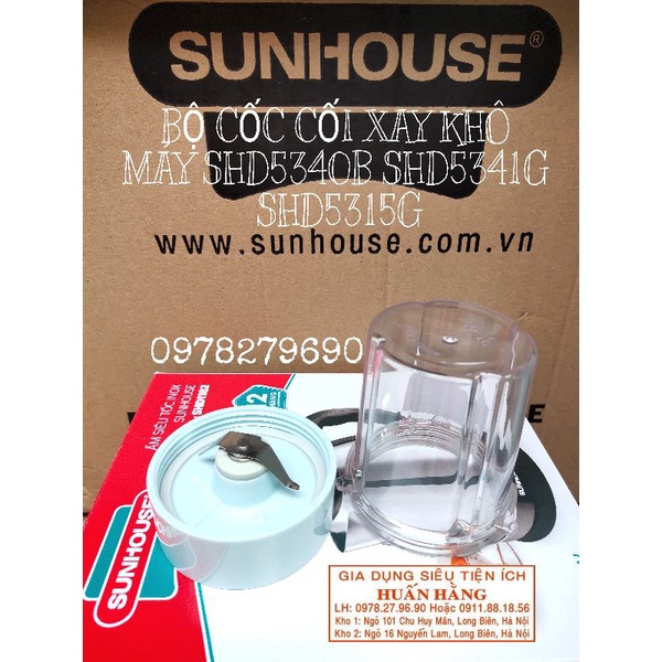 (LINH KIỆN CHÍNH HÃNG SUNHOUSE) CỐC SINH TỐ VÀ CỐC XAY KHÔ MÁY XAY SHD5340B SHD5341G SHD5315G SHD5340 SHD5341 SHD5315
