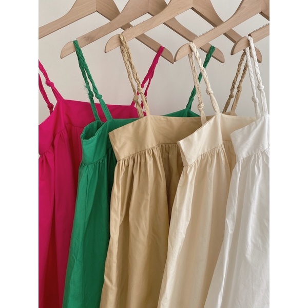 ĐẦM HAI DÂY BABYDOLL SUÔNG COLOR DRESS thiết kế form rộng xoè to style hàn quốc ullzang nhiều màu