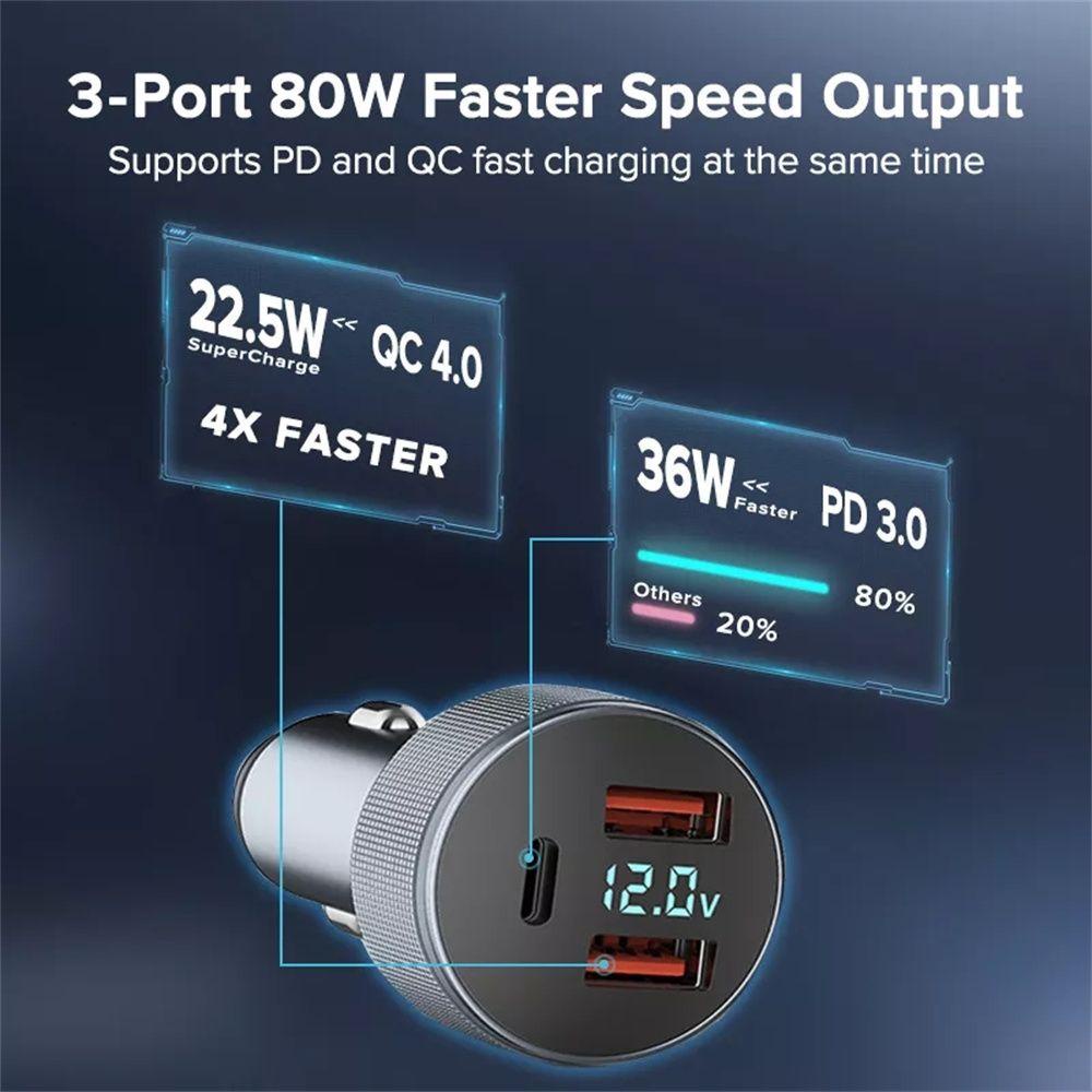 Bộ SạC Nhanh BTLIMER 3 CổNg PD USB Cho Xe Hơi