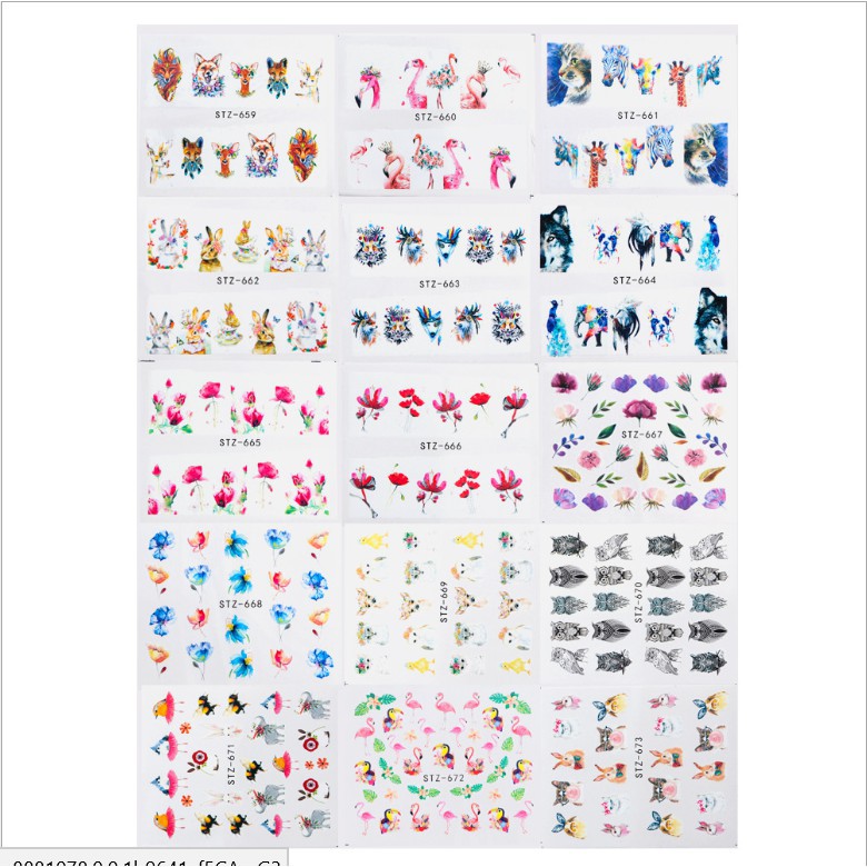 Miếng dán trang trí móng tay nghệ thuật 3D hình động vật