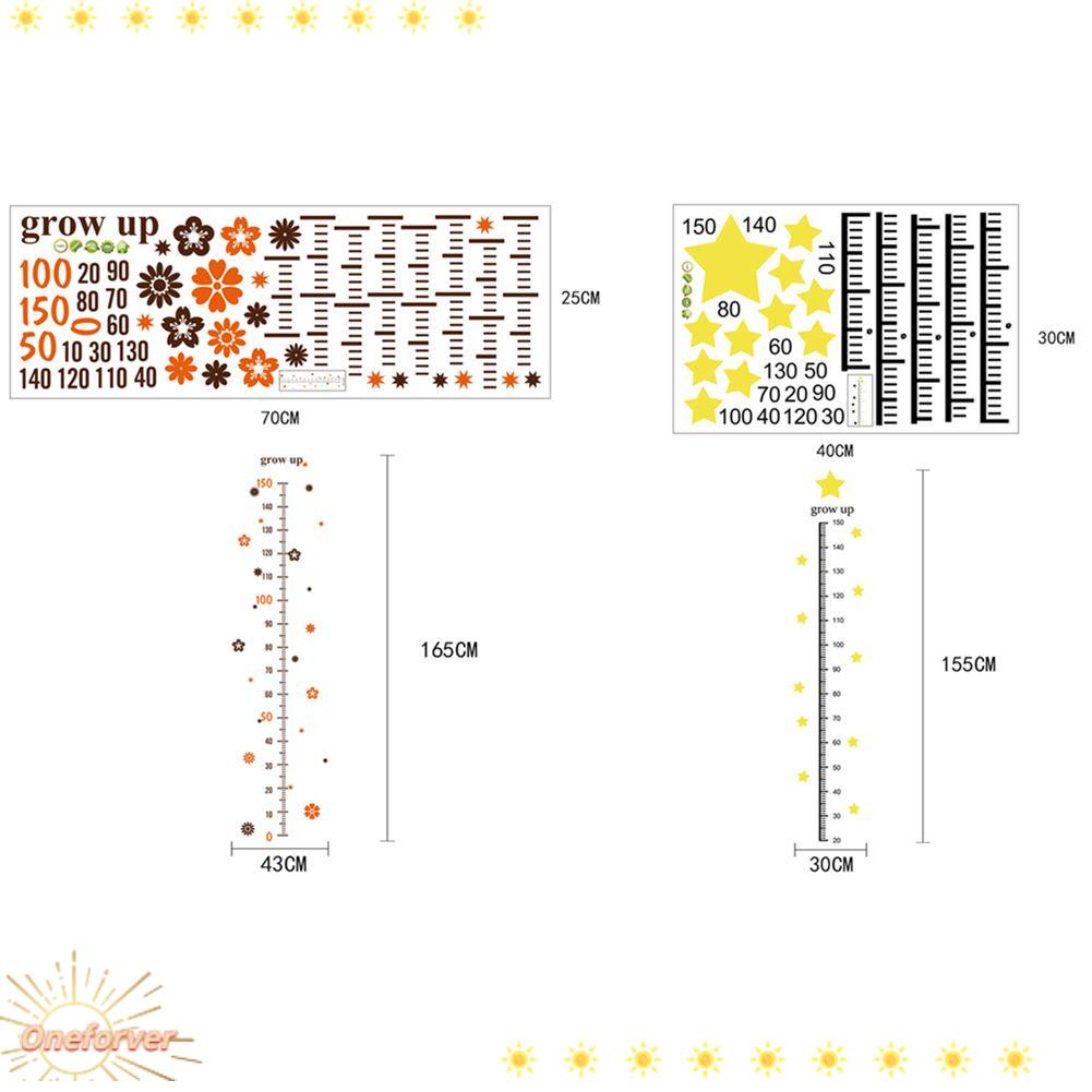 Thước Đo Chiều Cao Dán Tường Trang Trí Hình Hoa Ngôi Sao DIY Dành Cho Trẻ Em