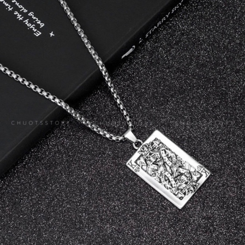 Vòng cổ nam titan hình lá bài, dây chuyền nam nữ unisex cá tính- VCT0008 - ChuotsStory