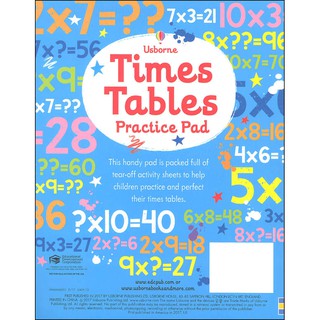 Sách - Anh: Times tables practice pad