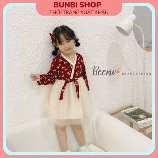 Áo dài cách tân cho bé,hanbok hoa nhí Beemo siêu xinh cho bé gái, hàng thiết kế chuẩn loại 1