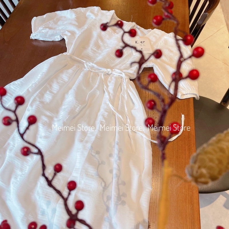 Váy trắng cổ vuông - Đầm babydoll dáng dài ulzzang ( ảnh cận chất/ sẵn ) | BigBuy360 - bigbuy360.vn