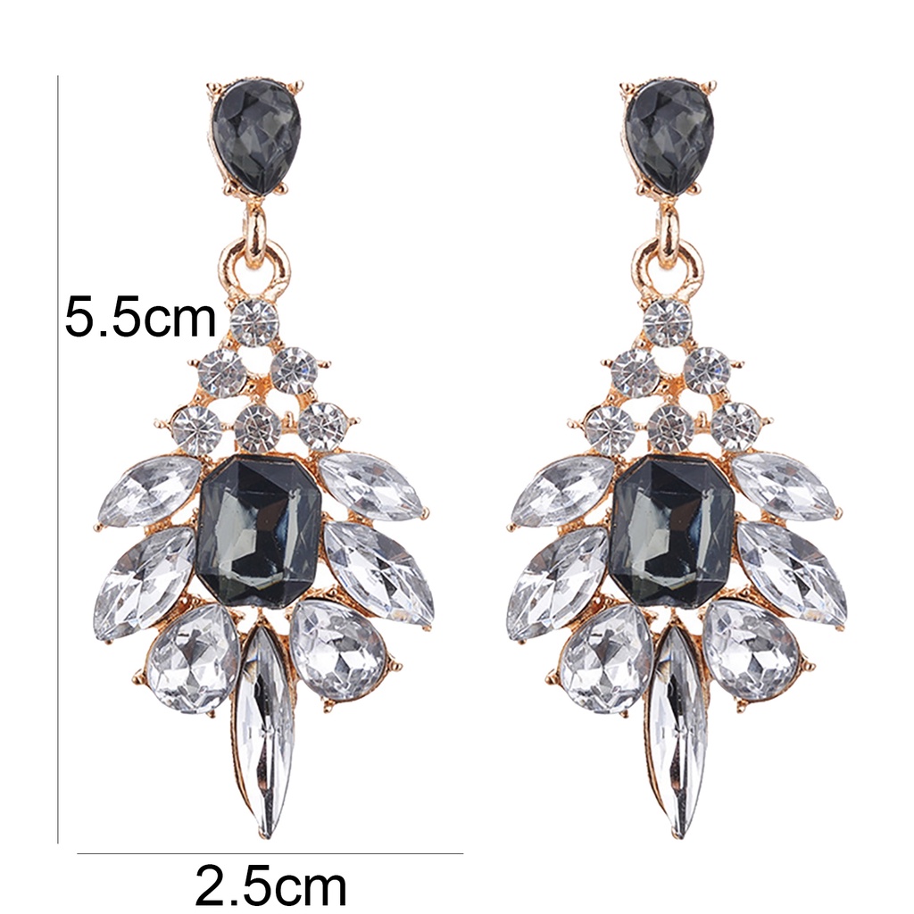 Hoa tai hình giọt nước đính đá lấp lánh sang trọng dành cho phụ nữ