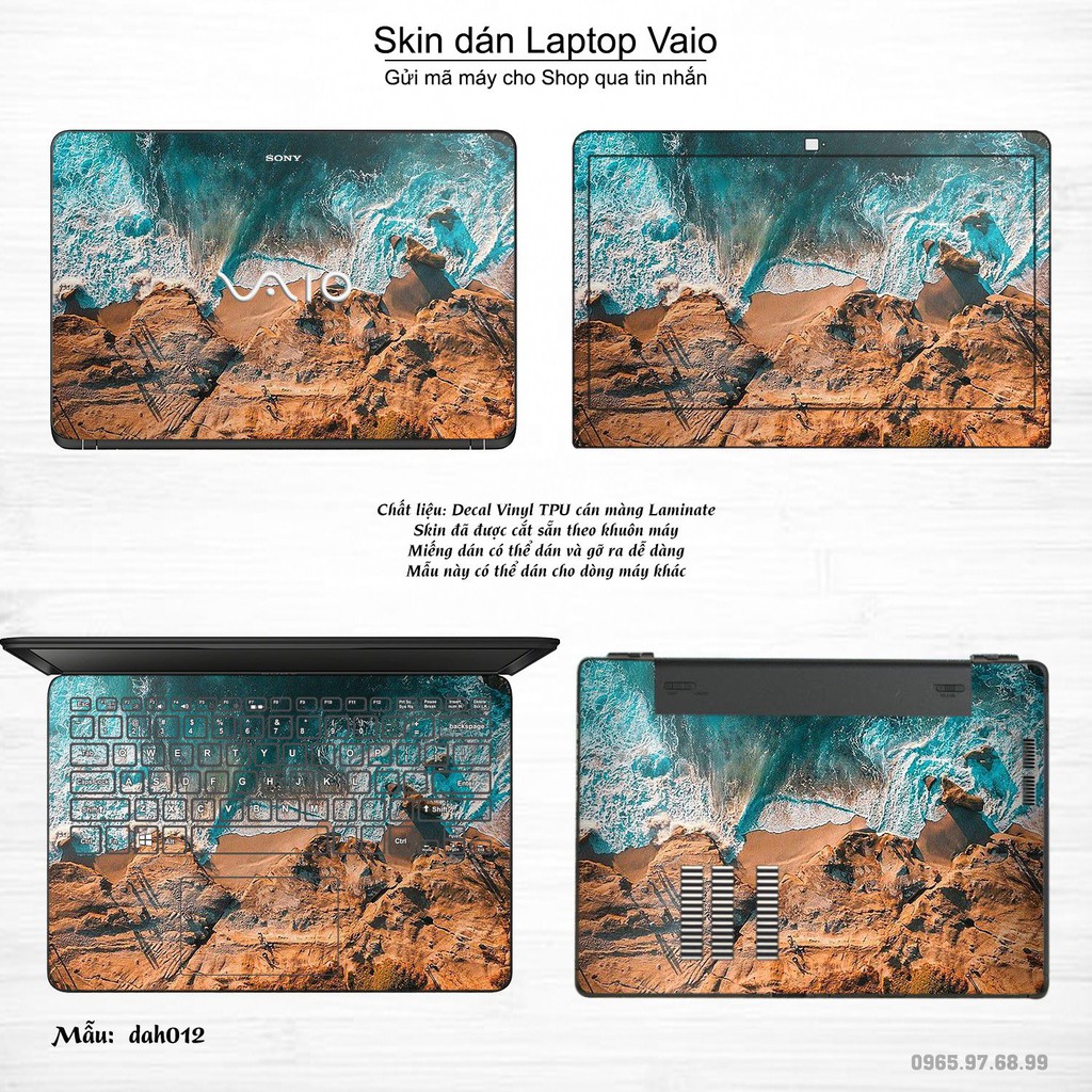 Skin dán Laptop Sony Vaio in hình vân đá (inbox mã máy cho Shop)