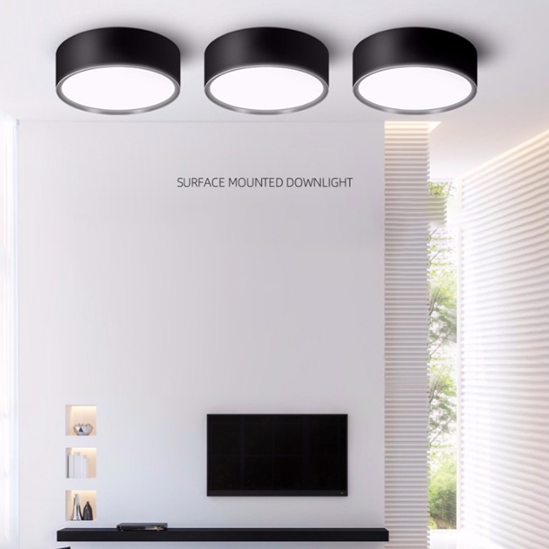 Đèn LED hình trụ 5W 110-265V 3000-6500K ánh sáng trắng/đen trang trí nhà bếp/phòng khách