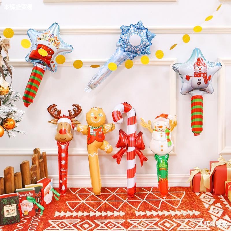 Bong Bóng Bơm Hơi 24inch Hình Kẹo / Bánh Gừng / Người Tuần Lộc / Bánh Mì Trang Trí Giáng Sinh