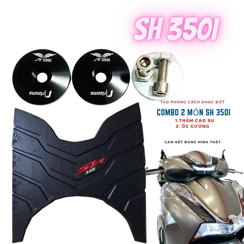 Combo 2 món Cho SH 350i Gồm Thảm Cao Su và Đôi Ốc Bịt Chân Gương Rizoma ( cam kết y hình)