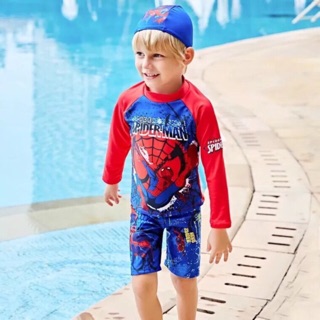Đồ bơi bé trai tay dài hình Spider-Man