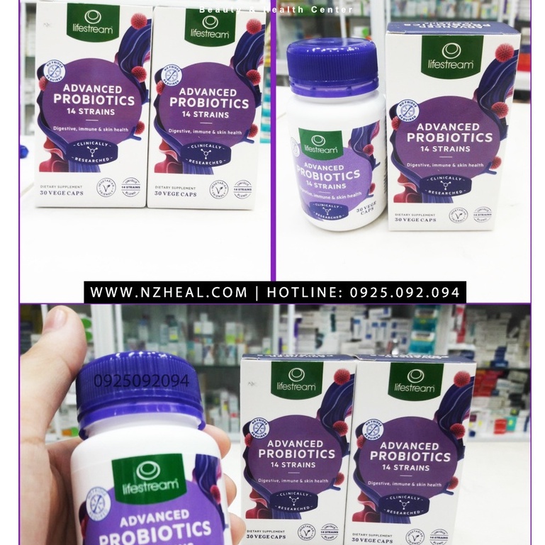 Men Vi Sinh Lifestream Advanced Probiotics New Zealand  viên bổ sung lợi khuẩn cho cơ thê - Hộp 30 viên