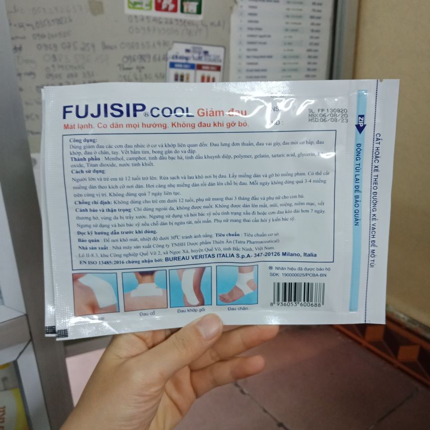 Hộp 10 gói x 2 miếng FUJISIP COOL