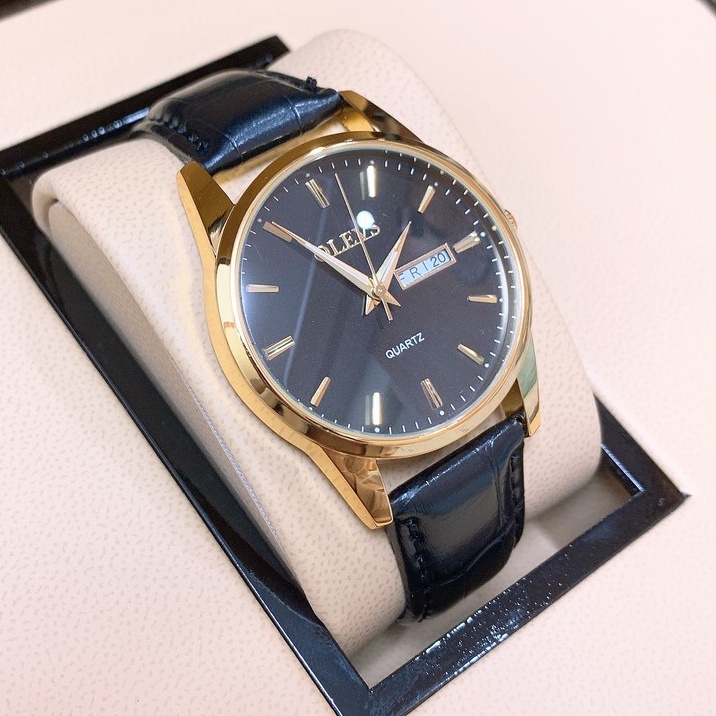 Đồng hồ nam dây da OLEVS Đồng hồ nam chính hãng chống nước  3ATM bảo hành 24 tháng