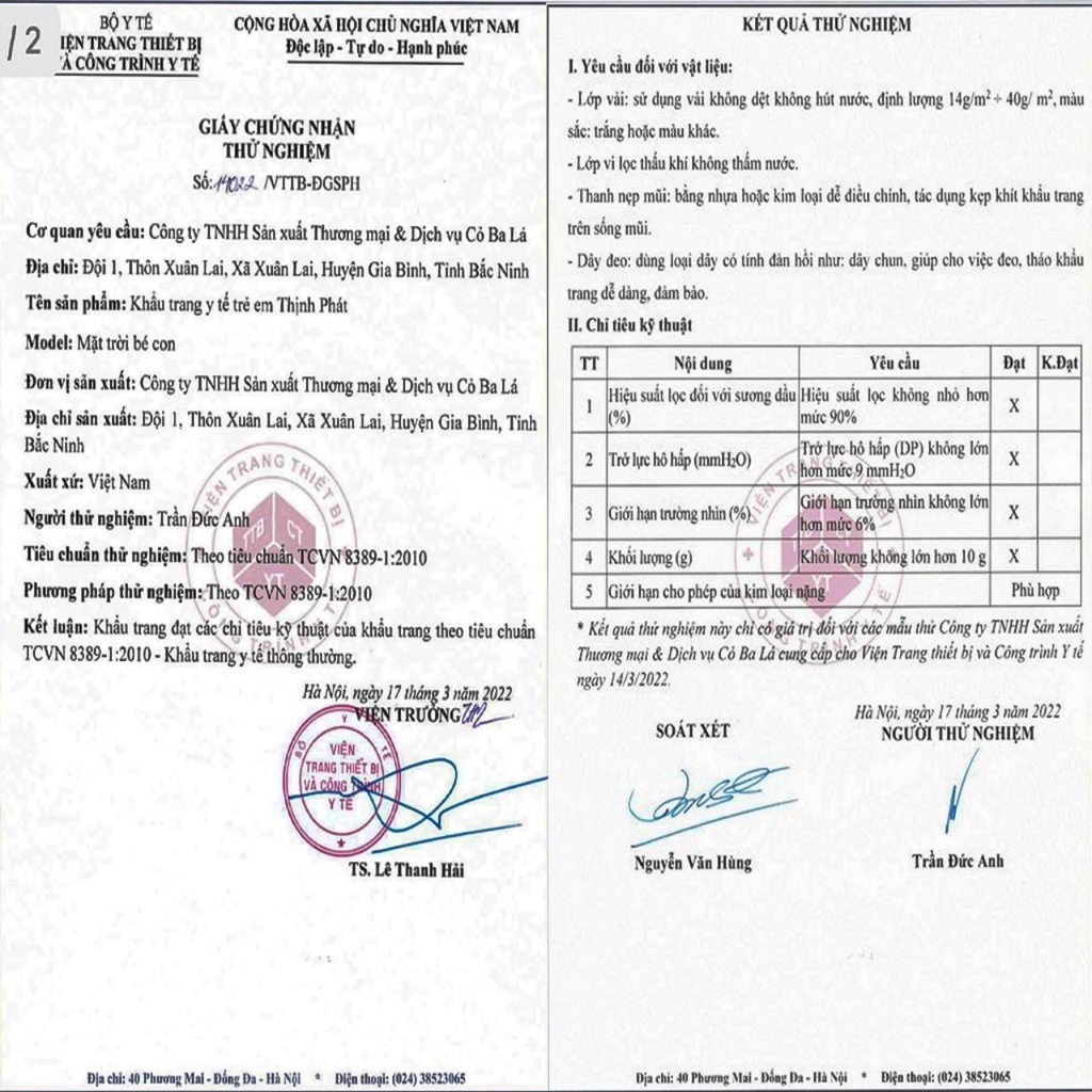 Khẩu trang 5D  trẻ em  Thịnh Phát