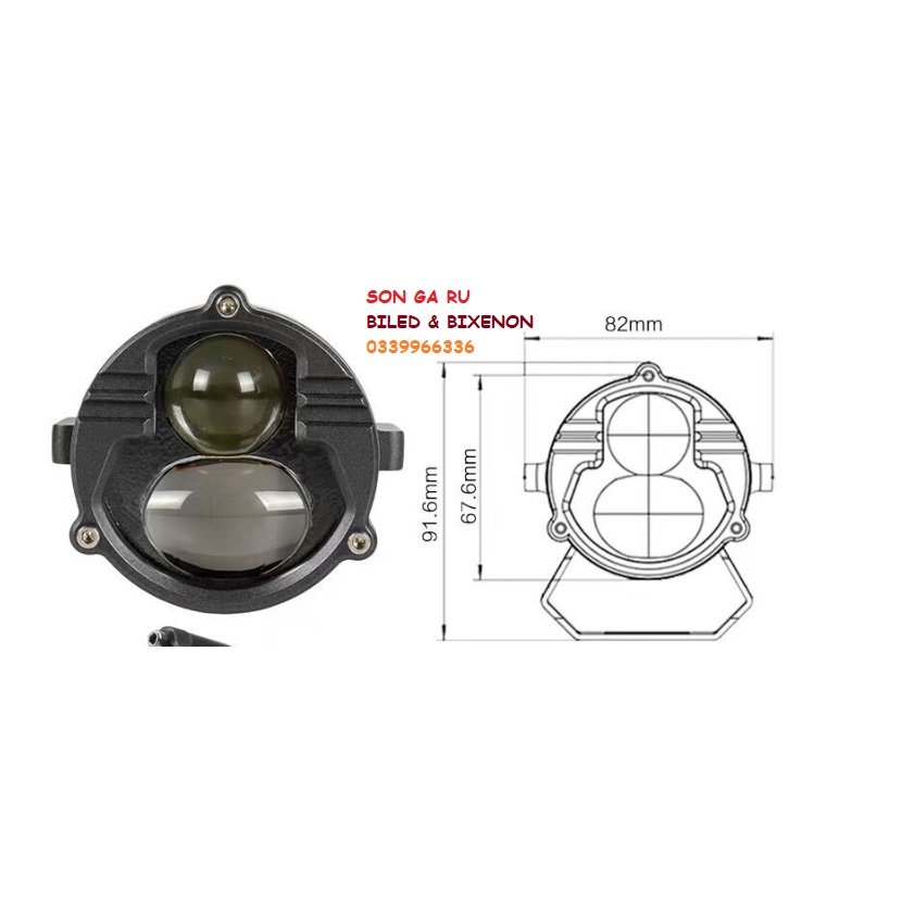 Đèn LED gầm oto trợ sáng Laser công suất 90w