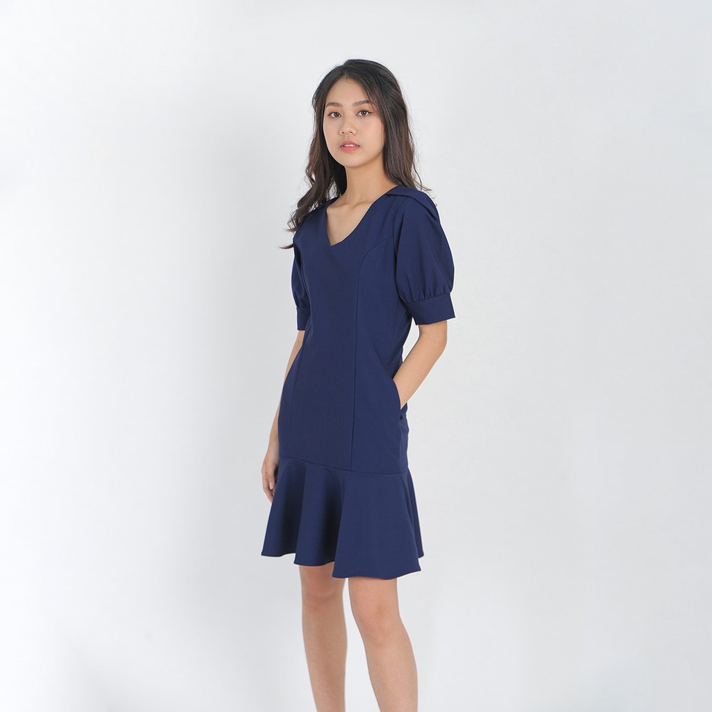 Đầm nữ công sở thiết kế thời trang Eden dạng váy đuôi cá vải cotton dày dặn thoáng mát không nhăn - D406