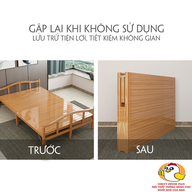 Giường tre gấp gọn thông minh chống mối mọt, giường tre gấp tiện lợi dễ dàng mang vác- M005