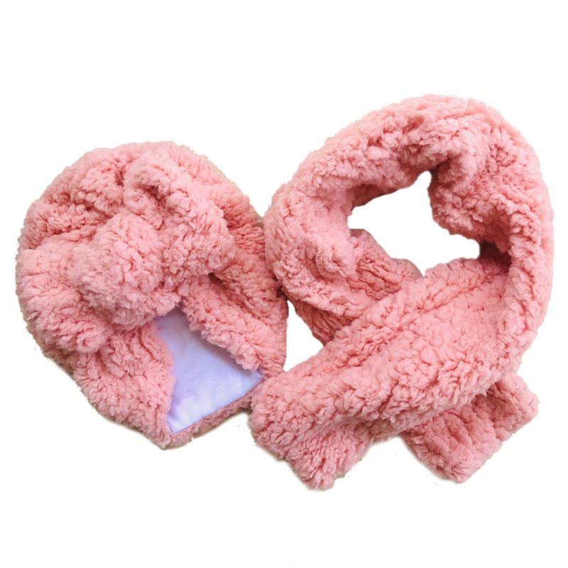 Set 2 Mũ beanie Trùm Đầu Kèm Khăn Choàng Cổ Giữ Ấm Cho Bé