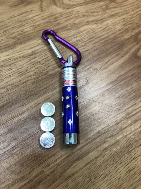 Móc khoá đèn pin laser 3 chức năng - Tặng kèm pin