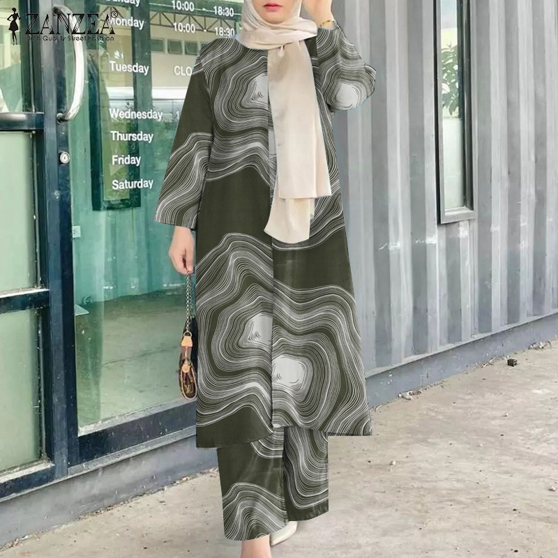 Bộ đồ ZANZEA dài tay phong cách Hồi giáo thời trang dành cho nữ