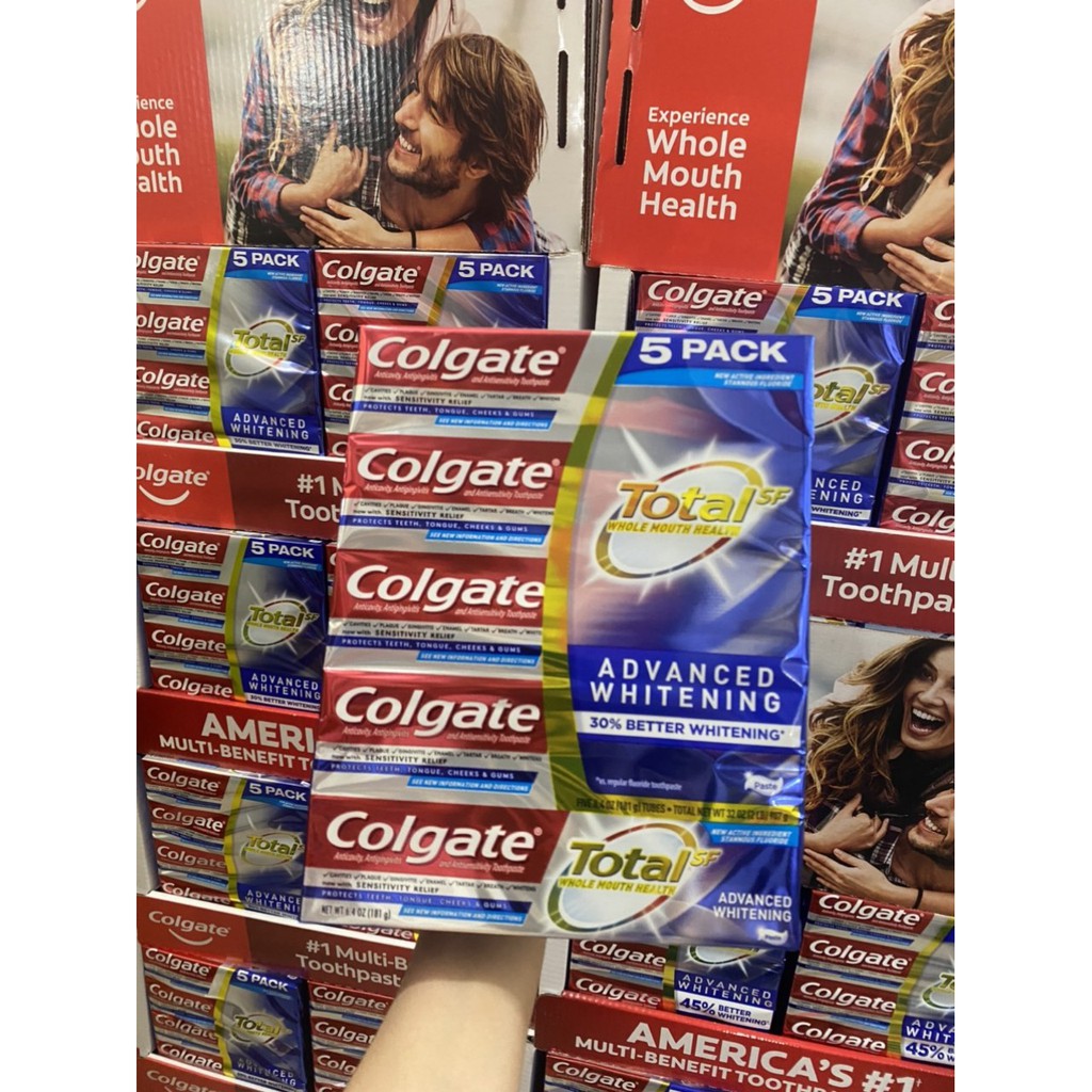Lốc Kem Đánh Răng Colgate Total Advanced Whitening - Mỹ - 181g