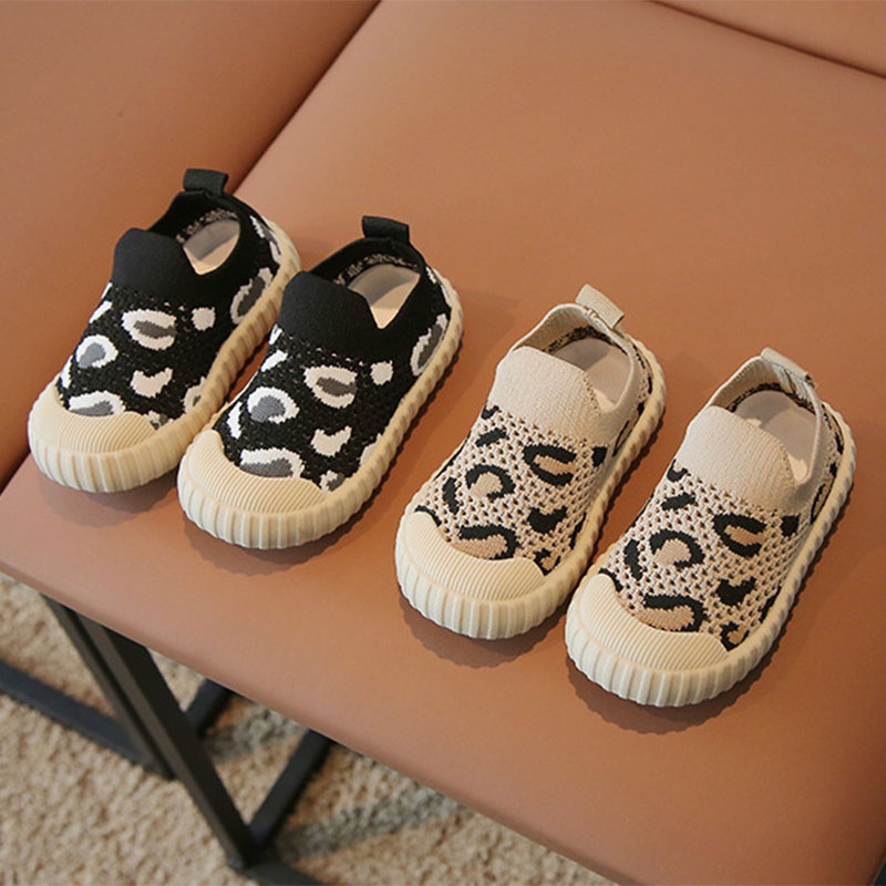 SUGE Giày Sneaker Dệt Kim Đế Mềm Chống Trượt Thoáng Khí Thời Trang Cho Bé Trai Và Gái