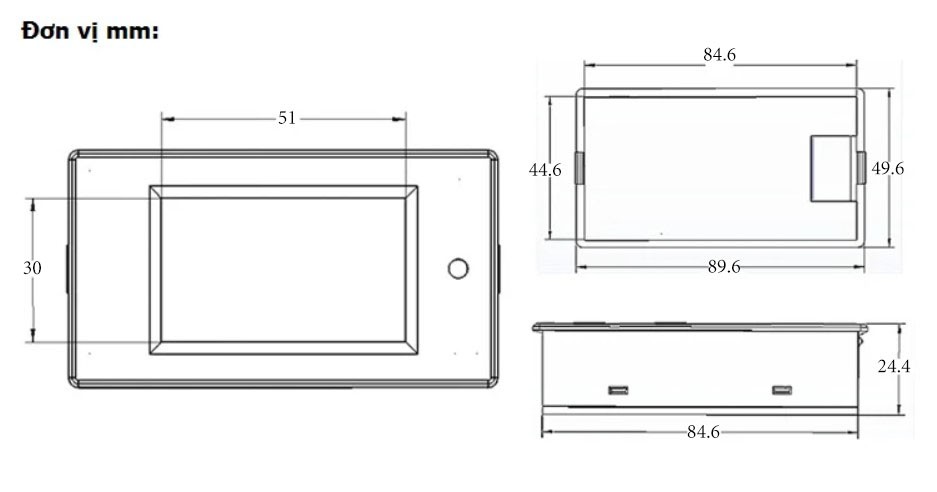 Đồng Hồ Đo Dòng Áp Công Suất Mức Năng Lượng AC 100A (CT kẹp)